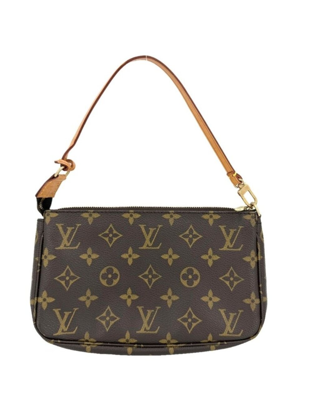 Louis Vuitton Handbag Pochette Accessoires Pouch Monogram Canvas Brown Gold